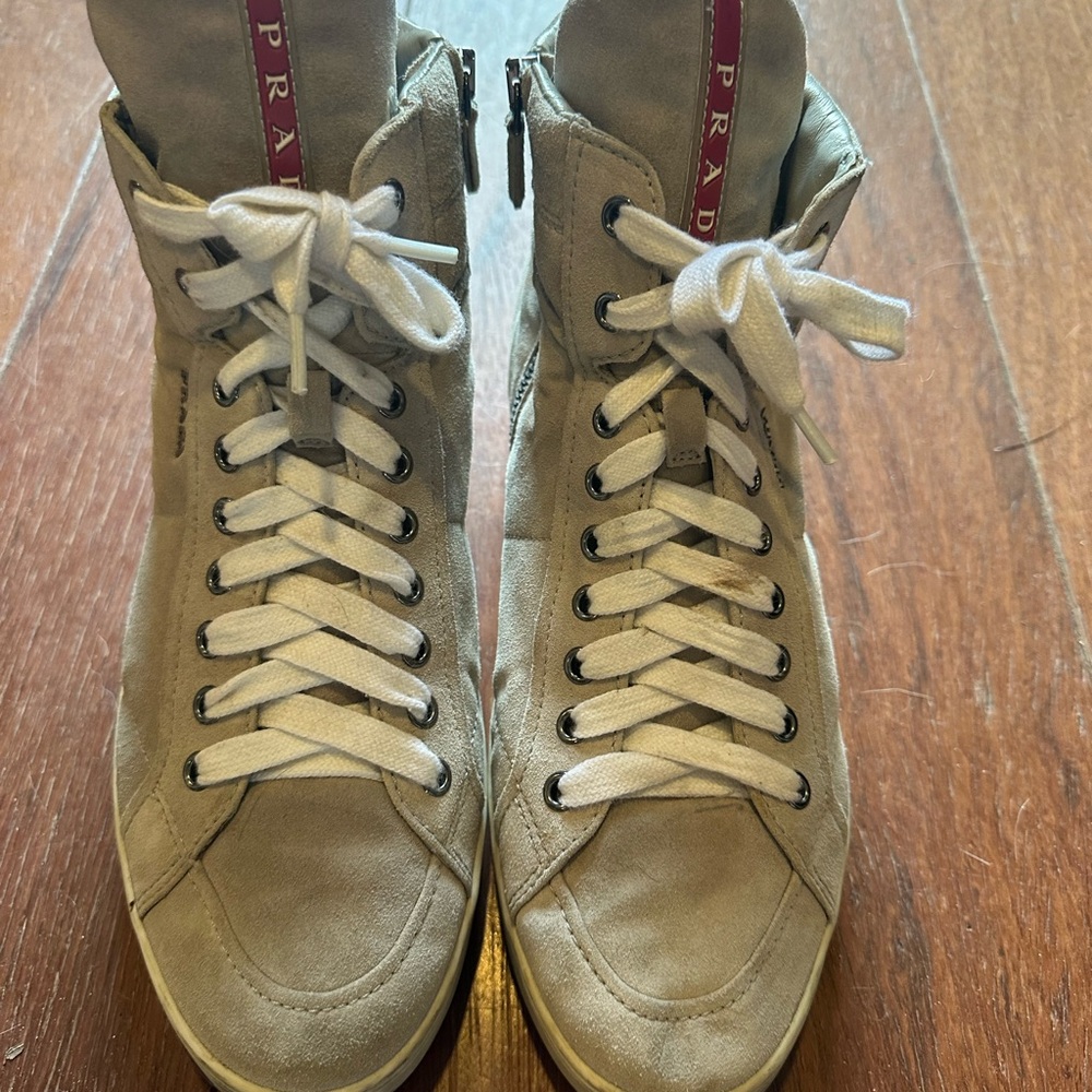 Prada Women's High-Top Sneakers - Size 9.5